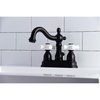 Kingston Brass KB1600PX Heritage 4" Centerset Bathroom Faucet, Matte Black KB1600PX